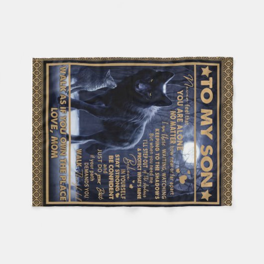 息子パーソナライズされたに息子の誕生日プレゼント フリースブランケット (正面(横))