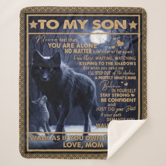 息子パーソナライズされたに シェルパブランケット (正面)