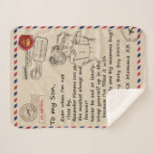 息子パーソナライズされたに、ママの毛布からの手紙を。 シェルパブランケット (正面(横))