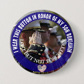 息子パーソナライズされたのボタンに敬意を表して 缶バッジ (正面)