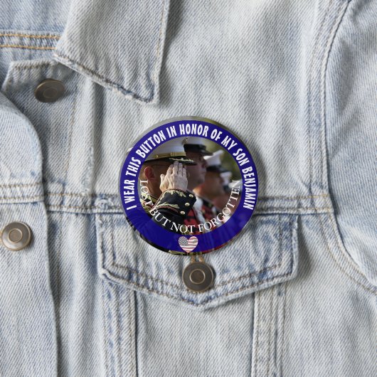 息子パーソナライズされたのボタンに敬意を表して 缶バッジ (インサイチュ)