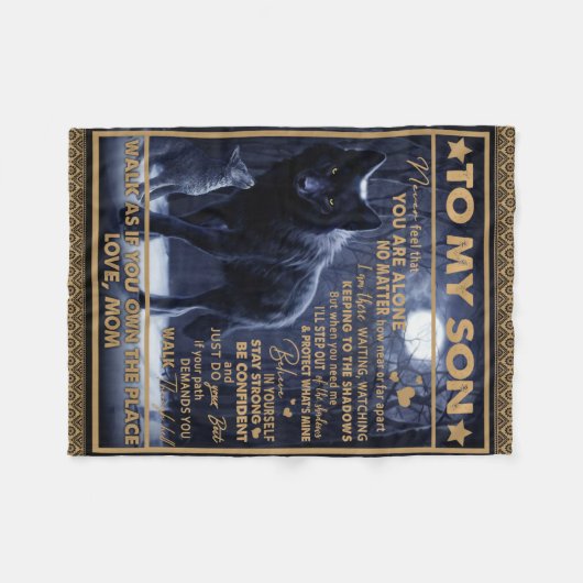 息子パーソナライズされたの誕生日に フリースブランケット (正面(横))