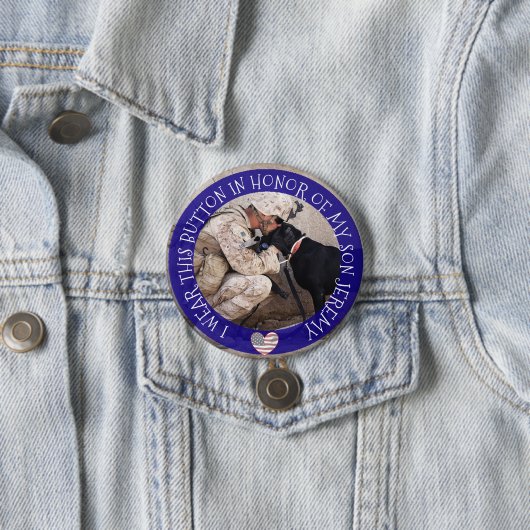 息子パーソナライズされたの軍隊 缶バッジ (インサイチュ)