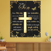 息子パーソナライズされたへの手紙 キャンバスプリント (インサイチュ (リビング))