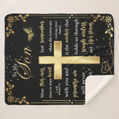 息子パーソナライズされたへの手紙 シェルパブランケット (正面(横))