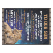 息子パーソナライズされたへの手紙 テーブルクロス (正面(横))