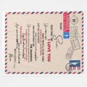 息子パーソナライズされたへの手紙 フリースブランケット (正面(横))