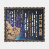 息子パーソナライズされたへの手紙 フリースブランケット (正面(横))