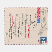 息子パーソナライズされたへの手紙 フリースブランケット (正面(横))