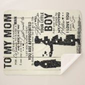 息子ママへの手紙、ママへの特別なギフト シェルパブランケット (正面(横))