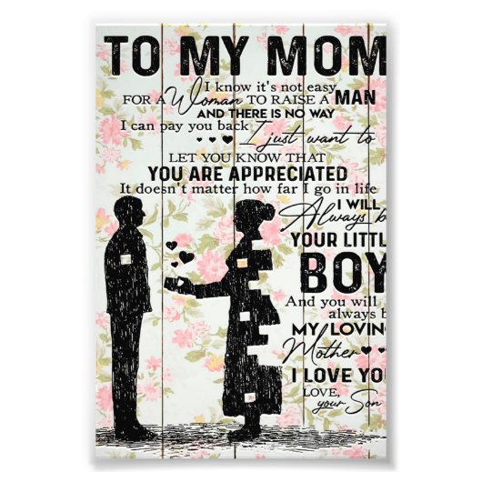 息子ママへの贈り物ママのためのママ、ママ誕生日ギフトアイディア フォトプリント            (正面)