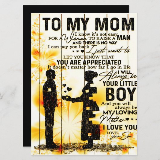 息子ママへの贈り物ママのためのママ、ママ誕生日ギフトアイディア メニュー (正面/裏面)