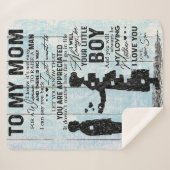 息子ママへの贈り物、私のママへの贈り物にパーソナライズ手紙 シェルパブランケット (正面(横))