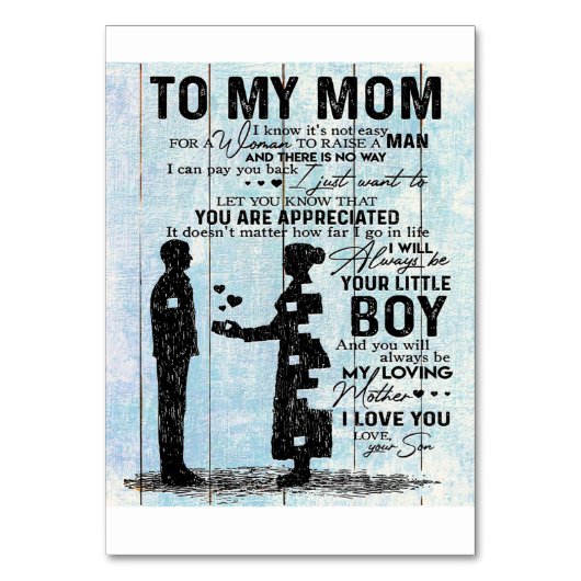 息子ママへの贈り物、私のママへの贈り物にパーソナライズ手紙 テーブルナンバー (正面)