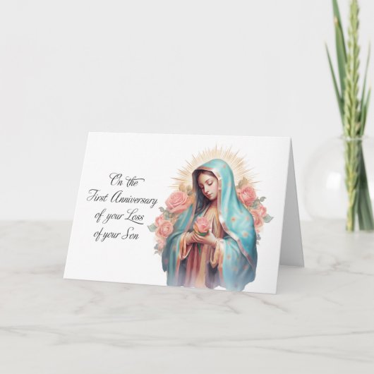 息子メアリの亡賛美一周年 カード (正面)