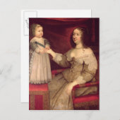 息子ルイ14世と共にオーストリアのアン ポストカード (正面/裏面)