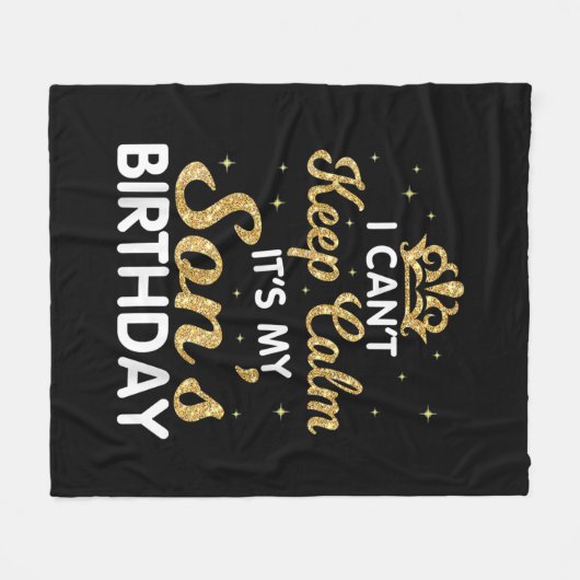 息子保の誕生日ギフトを落ち着かせてはいけない フリースブランケット (正面(横))