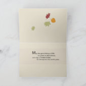 息子及び義理の娘の感謝祭3つの葉 シーズンカード (内部)