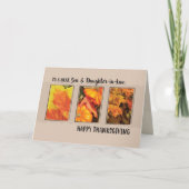 息子及び義理の娘の感謝祭3つの葉 シーズンカード (正面)