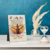 息子最高のへの贈り物 |自分の引用文 フォトプラーク (側面)