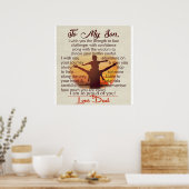 息子最高のへの贈り物 |自分の引用文 ポスター (キッチン)