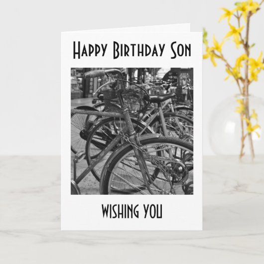 「息子様」のお客様の人生への乗り換え – 誕生日のご要望 カード (黄色い花)