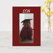 息子誇りを持ったの卒業の時 カード (黄色い花)