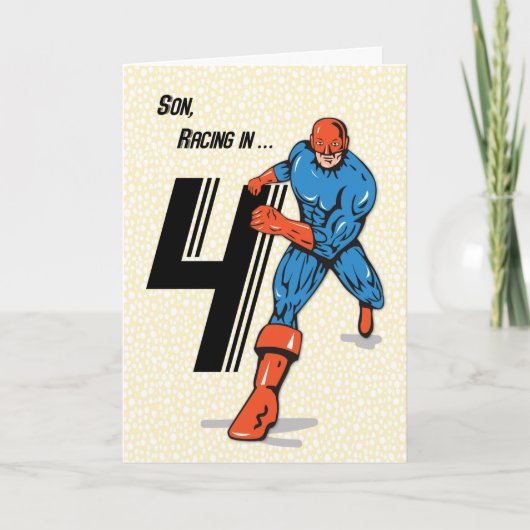 息子4thバースデースーパーヒーロー カード (正面)