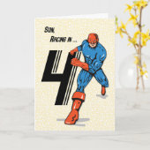 息子4thバースデースーパーヒーロー カード (黄色い花)