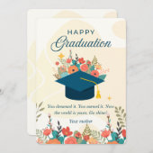 息子・娘の幸福な卒業カード サンキューカード (正面/裏面)