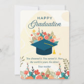 息子・娘の幸福な卒業カード サンキューカード (正面)