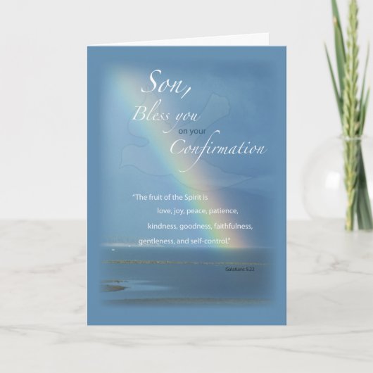 息子、確認虹おめでとう カード (正面)