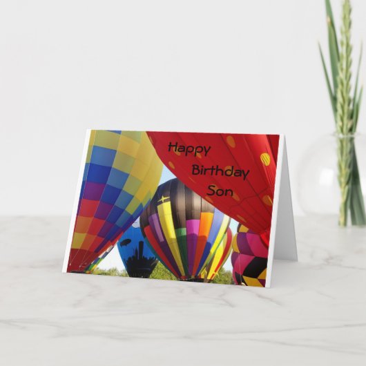 **息子** 空高くまで手を伸ばして　飛べ / 誕生日おめでとう カード (正面)