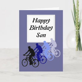 息子、誕生日、自転車、親からおもしろい循環 カード