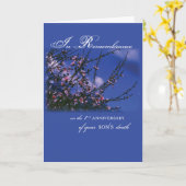 息子、追悼1周年記念 カード (黄色い花)