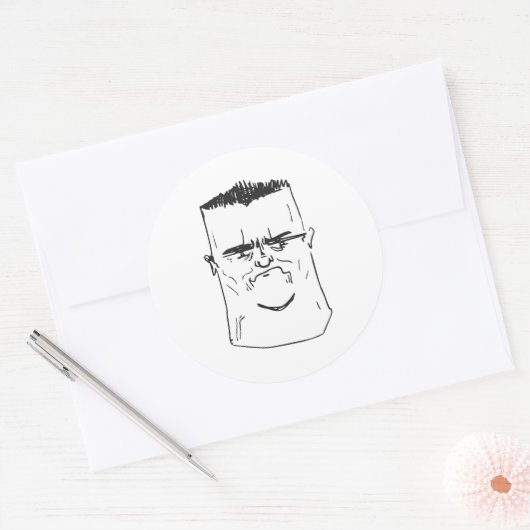 息子I不適任父激怒漫画ミーム ラウンドシール (封筒)