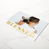 恵まれたはっきりしたタイポグラフィ写真 箔シーズンカード (回転した状態)