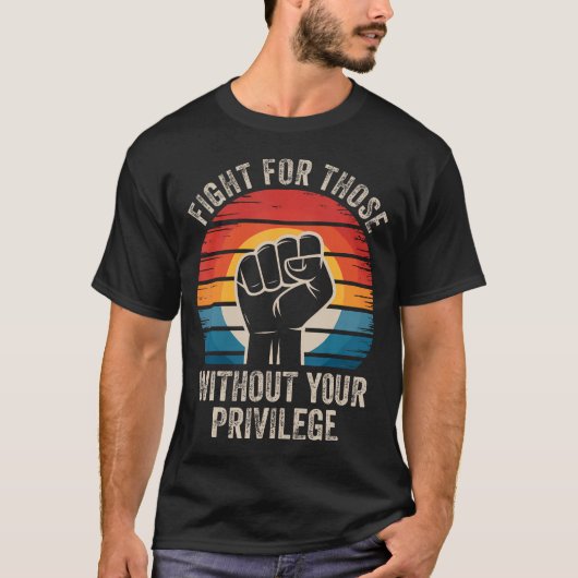 恵まれない人々のために闘う 人権 Tシャツ (正面)
