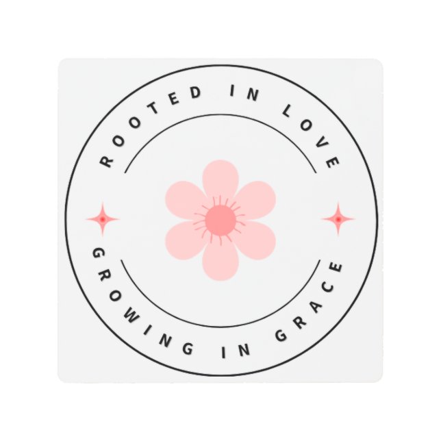 恵みとともに成長する愛に根ざす感動的- メタルプリント (正面)