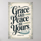 恵みと平和があなたのものになるヴィンテージクリスチャン芸術 ポスター (正面)