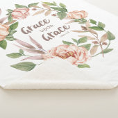 恵みと恵み - ヨハネ 1:16 - 花 シェルパブランケット (3/4)