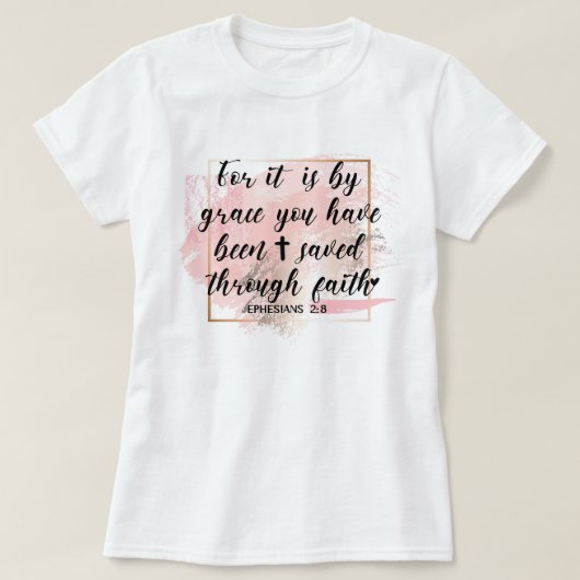 恵みによって救われて Tシャツ (デザイン正面)