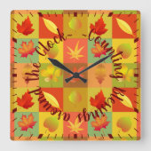 恵みのまわりにを数える感謝祭 スクエア壁時計 (正面)
