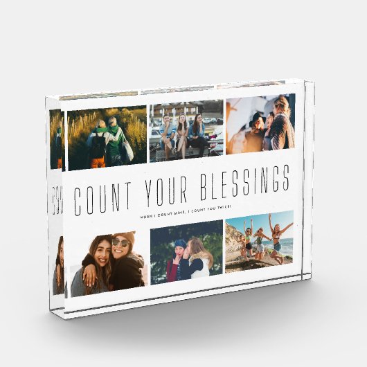 恵みのカウント家族の引用文写真 フォトブロック (左)