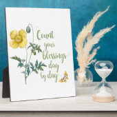 恵みのカウント – ヴィンテージ黄色のポピー フォトプラーク (側面)