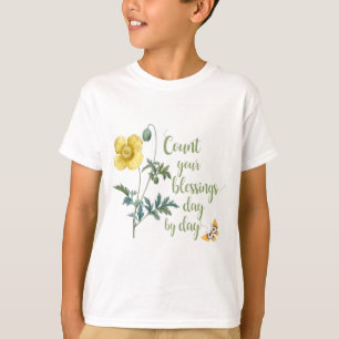 恵みのカウント – ヴィンテージ黄色のポピー Tシャツ