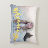 恵みのフェイクな金ゴールドの原稿の休日のクリスマスの写真 アクセントクッション (裏面(縦))