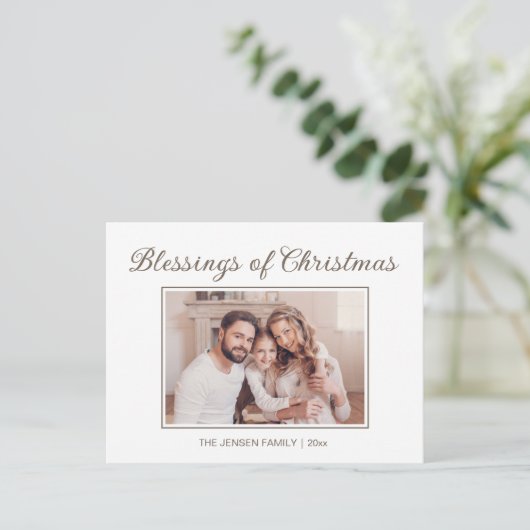 恵みのモダンクリスマス写真年 シーズンポストカード (スタンド正面)