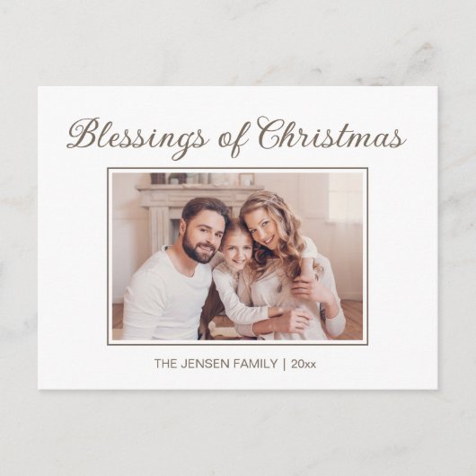 恵みのモダンクリスマス写真年 シーズンポストカード (正面)