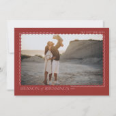 恵みの季節の波状モダン写ミニマル真 シーズンカード (正面)